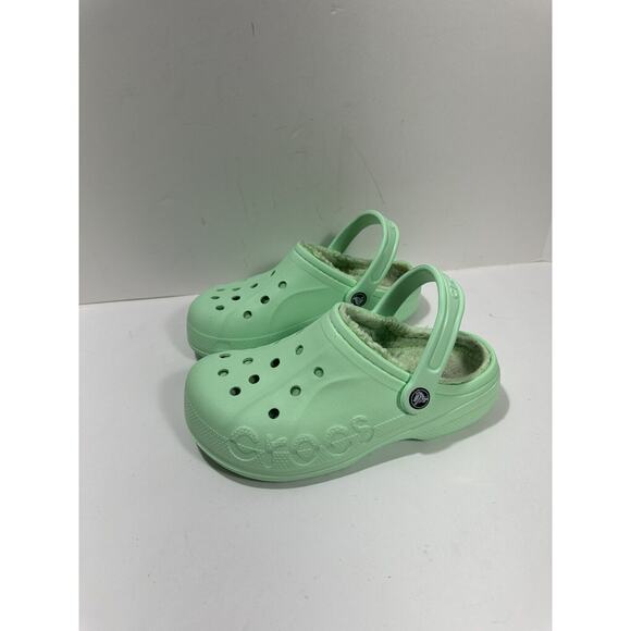 Crocs Classic Lined Faux Fur Clog Men's 5 Women's 7 Jade Stone Seafoam Green - Picture 1 of 7